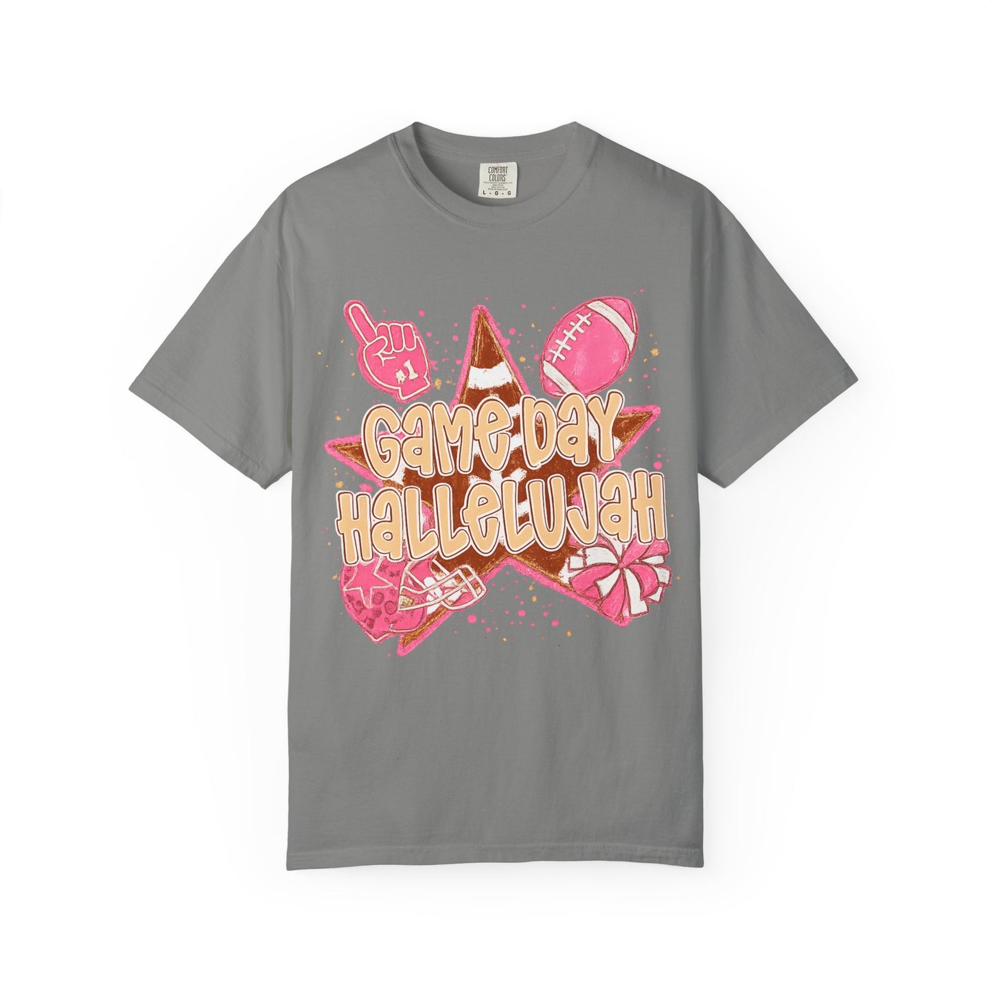 Game Day Hallelujah T-Shirt — Pink Football Cheer Graphic Tee