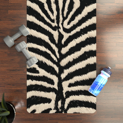 Zebra Print Rubber Yoga Mat — Non-Slip Animal Pattern Fitness Mat