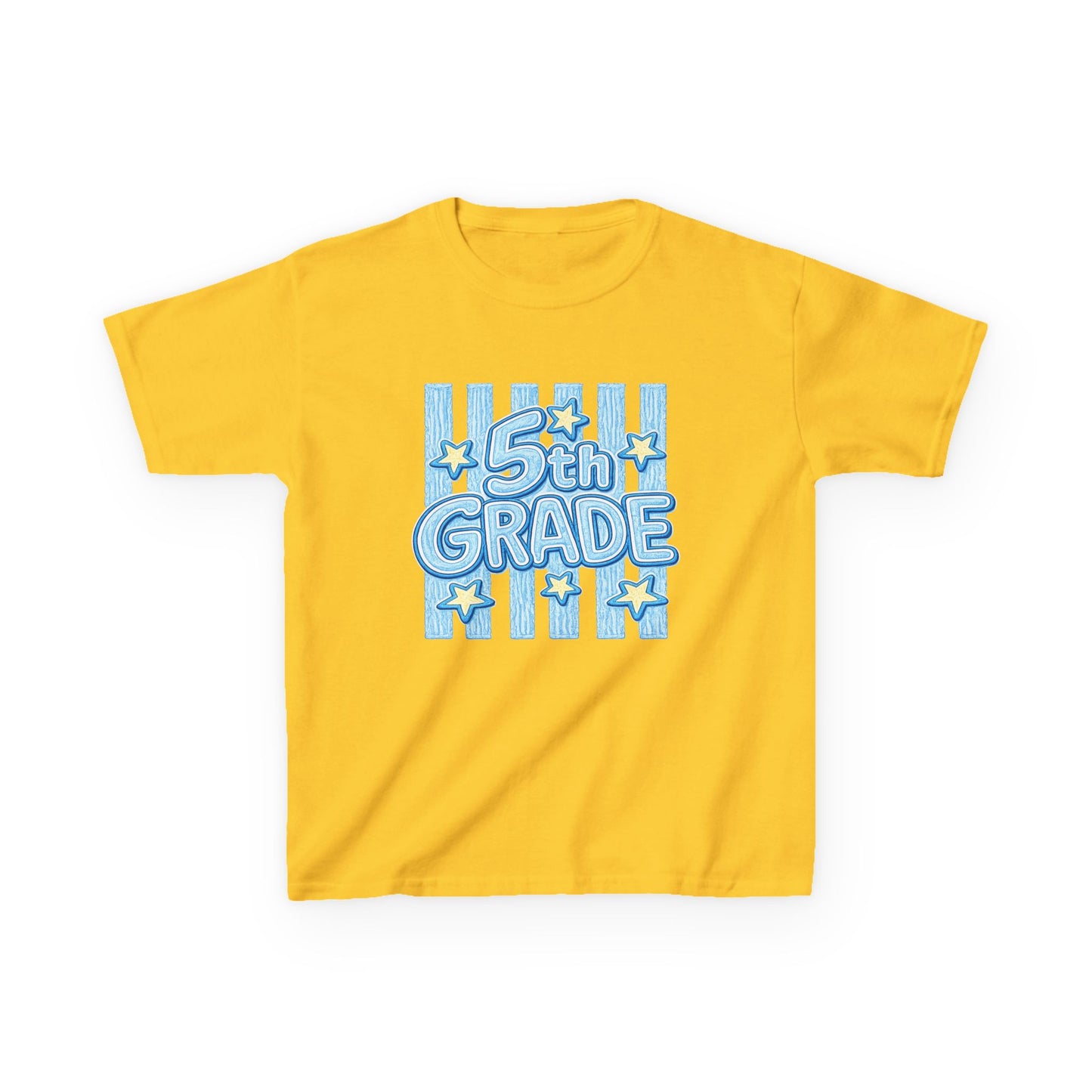 5th Grade Kids T-Shirt — Cute Blue Stars Back to School Tee