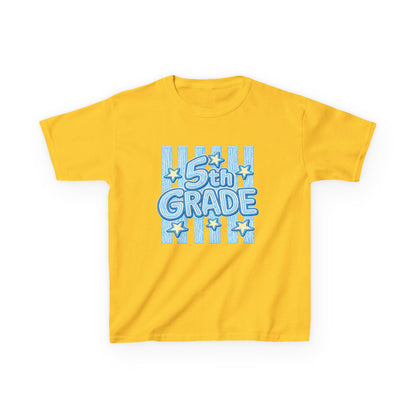 5th Grade Kids T-Shirt — Cute Blue Stars Back to School Tee