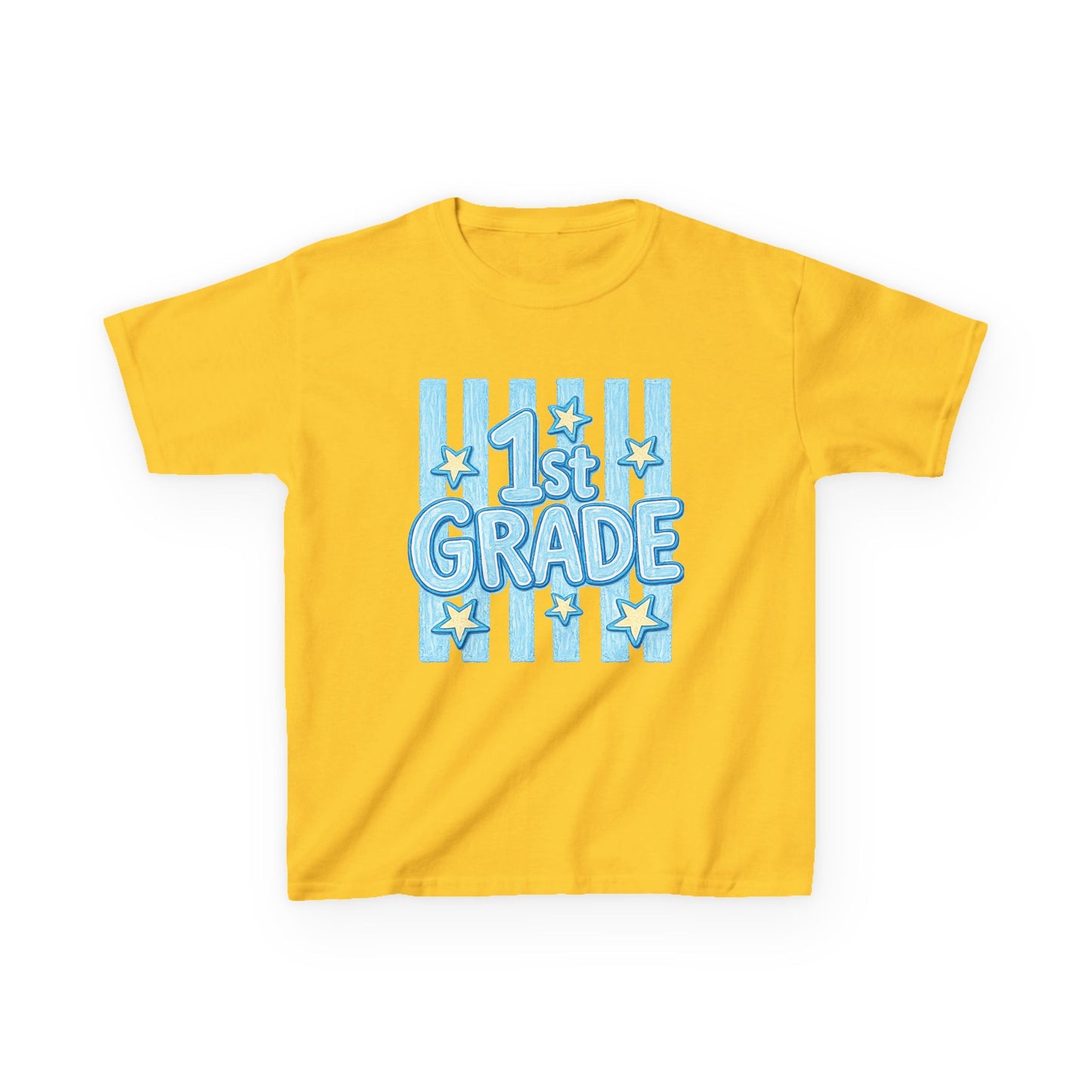 1st Grade Kids T-Shirt – Back to School Blue Stars Design
