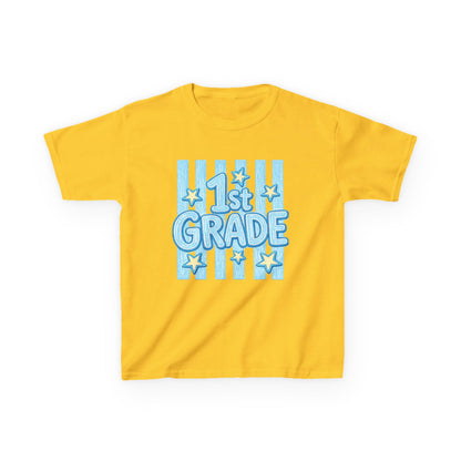 1st Grade Kids T-Shirt – Back to School Blue Stars Design