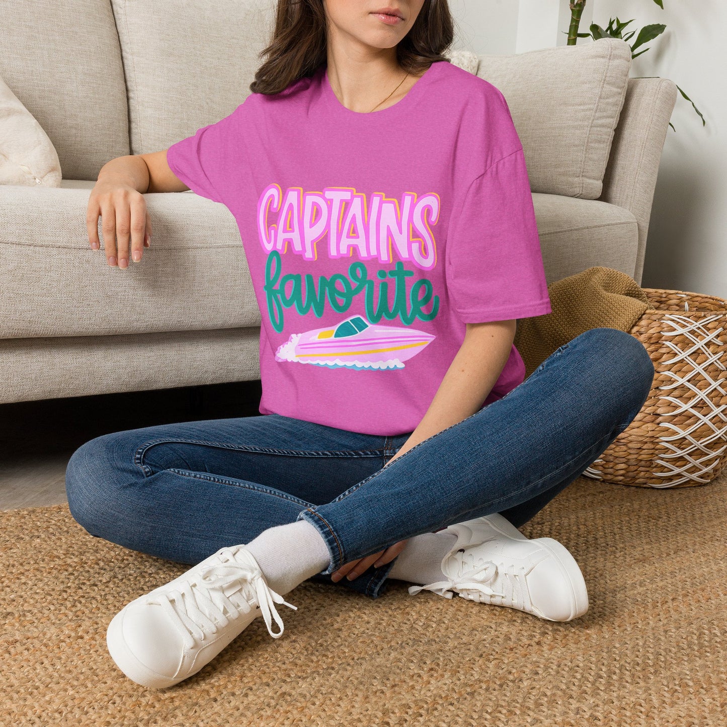 T-Shirt — "Captain's Favorite" Colorful Nautical Crew Tee