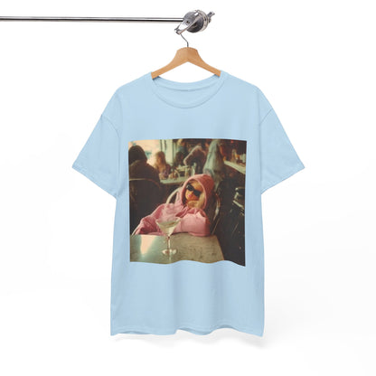 Doll in Pink Coat Photo Tee | Vintage Bar Scene, Martini Glass