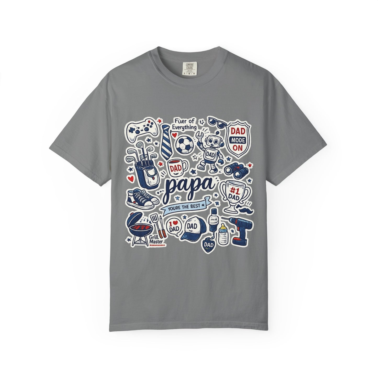 Papa Dad Doodle T-Shirt — Father's Day Gifts, #1 Dad Graphic Tee