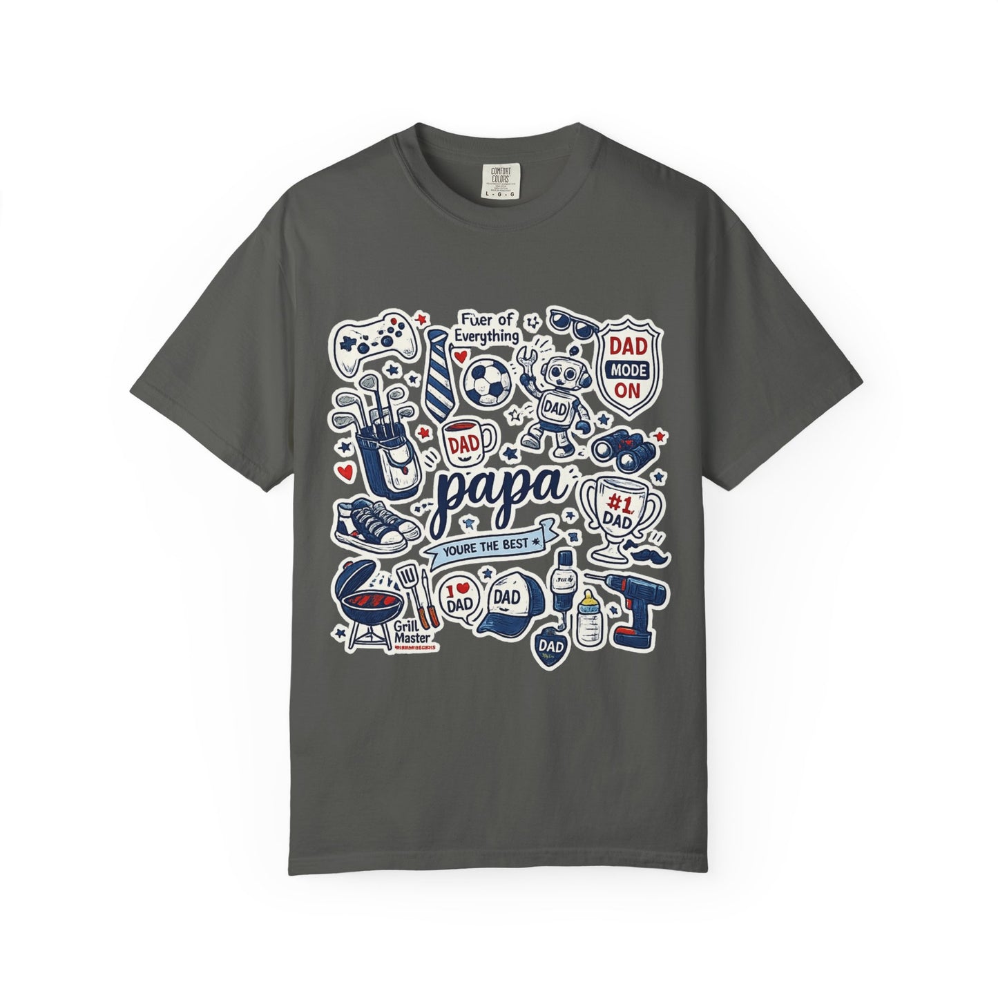 Papa Dad Doodle T-Shirt — Father's Day Gifts, #1 Dad Graphic Tee