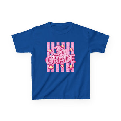 3rd Grade Kids T‑Shirt — Cute Pink Stars Back‑to‑School Tee