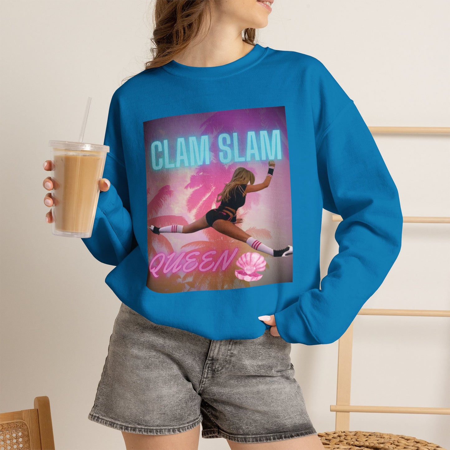 Clam Slam Queen Crewneck Sweatshirt —