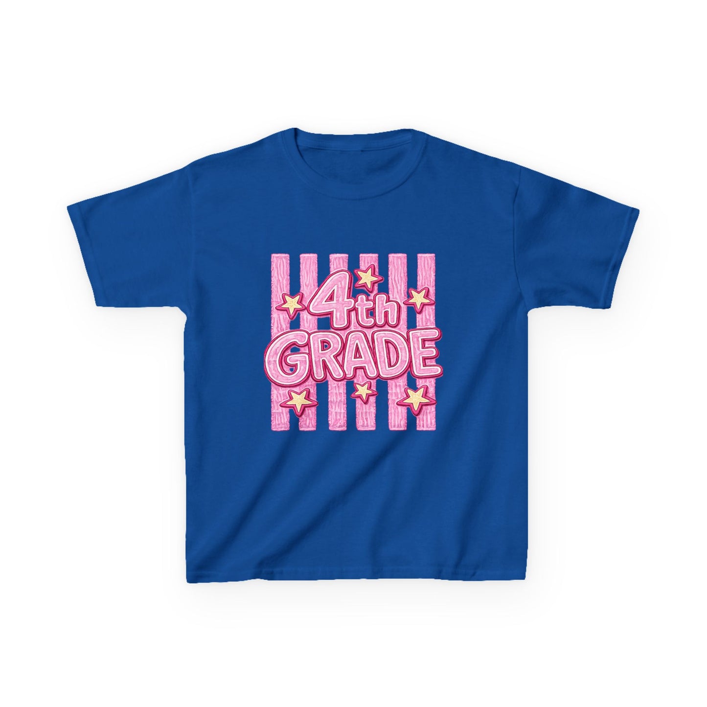 4th Grade Kids T‑Shirt — Pink Stars Back to School Tee
