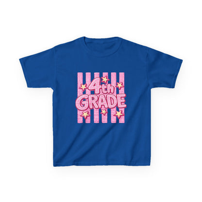 4th Grade Kids T‑Shirt — Pink Stars Back to School Tee