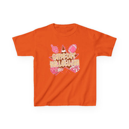 Kids Tee — "Game Day Hallelujah" Pink Football Cheer Shirt