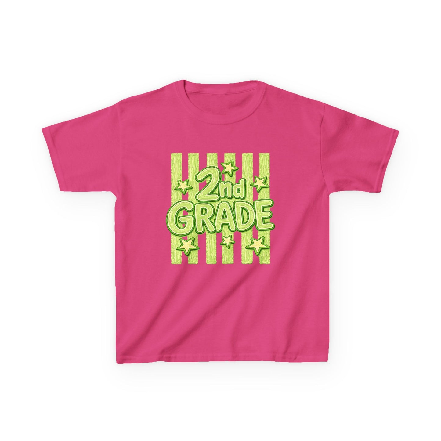 2nd Grade Kids T‑Shirt — Bright Green Back-to-School Tee