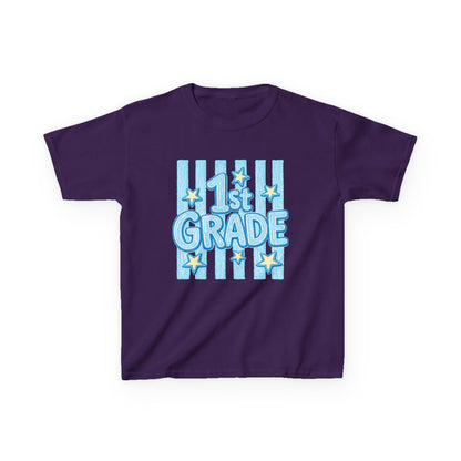 1st Grade Kids T-Shirt – Back to School Blue Stars Design