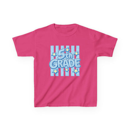 5th Grade Kids T-Shirt — Cute Blue Stars Back to School Tee