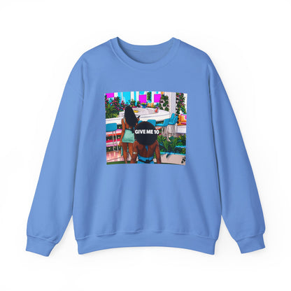 Give Me 10 Crewneck Sweatshirt — Retro Poolside Graphic Pullover