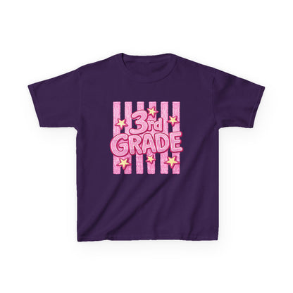 3rd Grade Kids T‑Shirt — Cute Pink Stars Back‑to‑School Tee