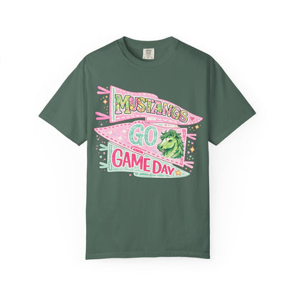 Mustangs Go Game Day T-Shirt — School Spirit Vintage Pennant Tee