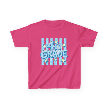 4th Grade Kids T-Shirt — Blue Striped Back-to-School Tee