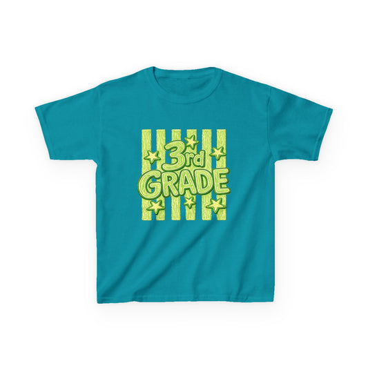 3rd Grade Kids T‑Shirt — Bright Green Back-to-School Shirt for Boys & Girls