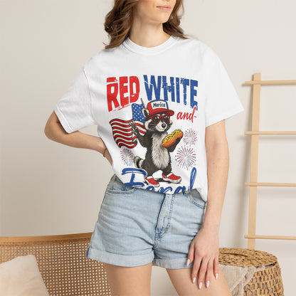 Patriotic 'Red White and Feral' T-Shirt – Funny Raccoon 4th of July Tee