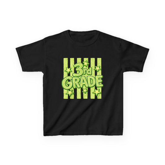 3rd Grade Kids T‑Shirt — Bright Green Back-to-School Shirt for Boys & Girls