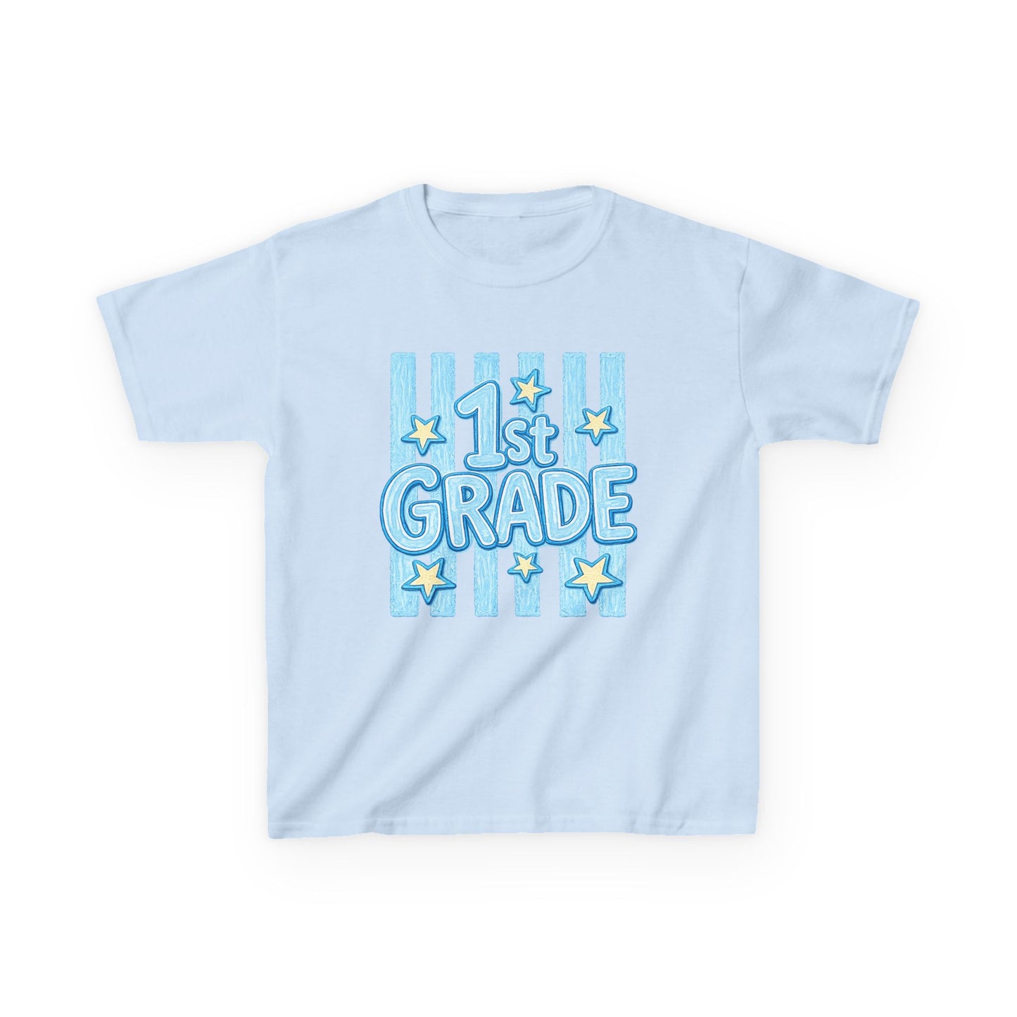 1st Grade Kids T-Shirt – Back to School Blue Stars Design