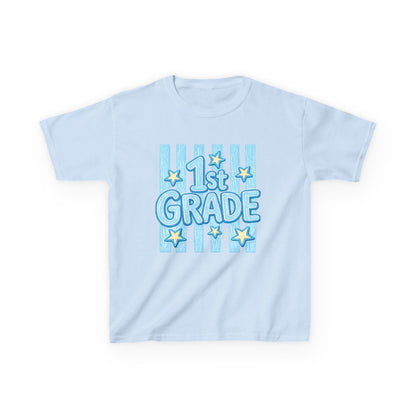 1st Grade Kids T-Shirt – Back to School Blue Stars Design