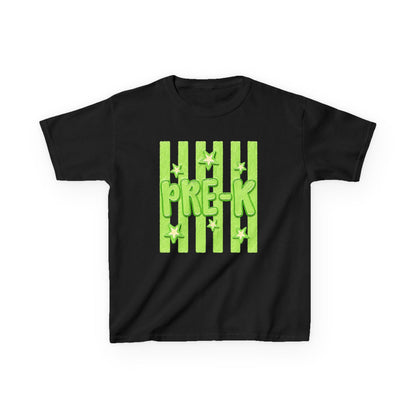 Pre-K Kids T-Shirt — Bright Green Striped Preschool Tee