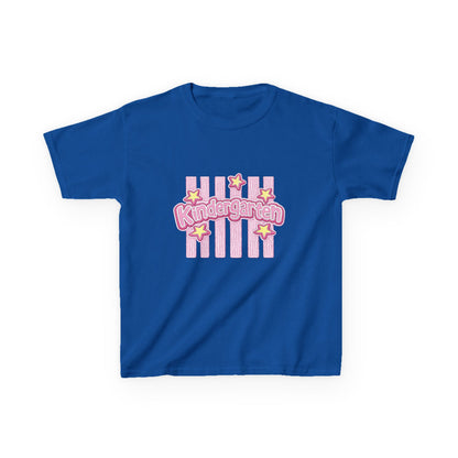 Kindergarten Kids Tee — Cute Pink Stars & Stripes Back-to-School Shirt