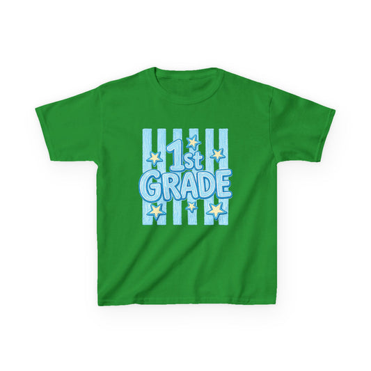 1st Grade Kids T-Shirt – Back to School Blue Stars Design
