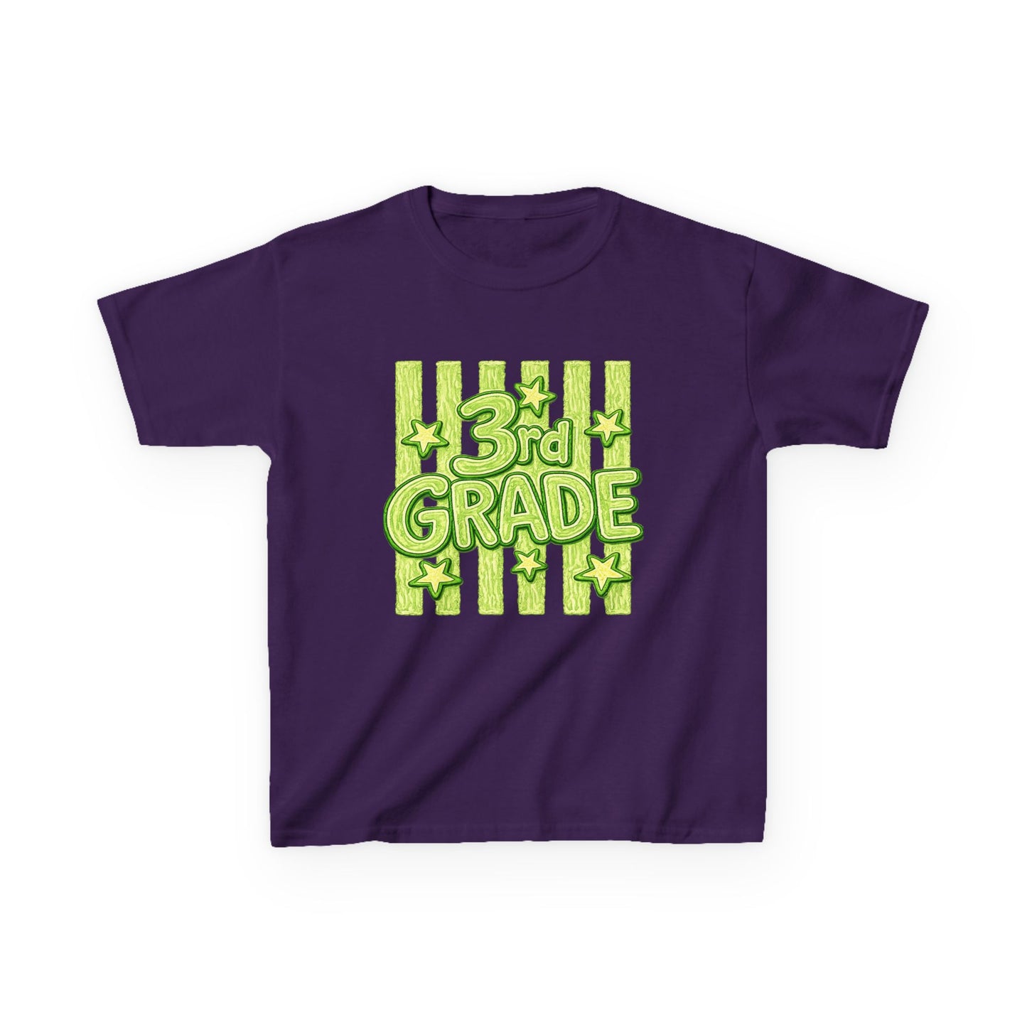 3rd Grade Kids T‑Shirt — Bright Green Back-to-School Shirt for Boys & Girls