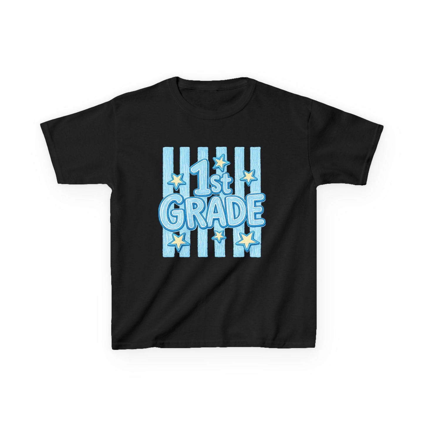 1st Grade Kids T-Shirt – Back to School Blue Stars Design