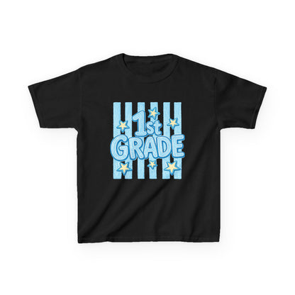 1st Grade Kids T-Shirt – Back to School Blue Stars Design