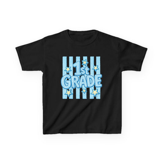 1st Grade Kids T-Shirt – Back to School Blue Stars Design