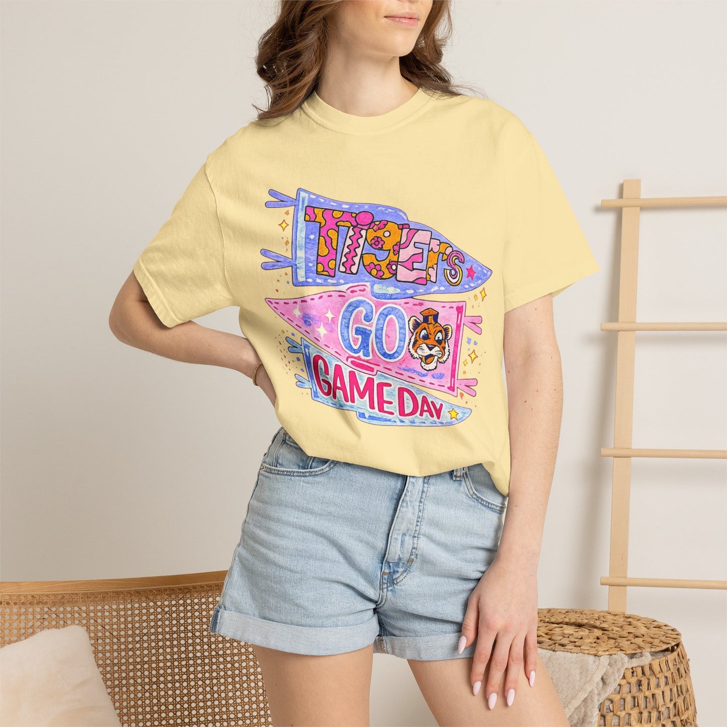 Game Day Pennant T-Shirt - 'Let's Go Game Day' Cheer Tee