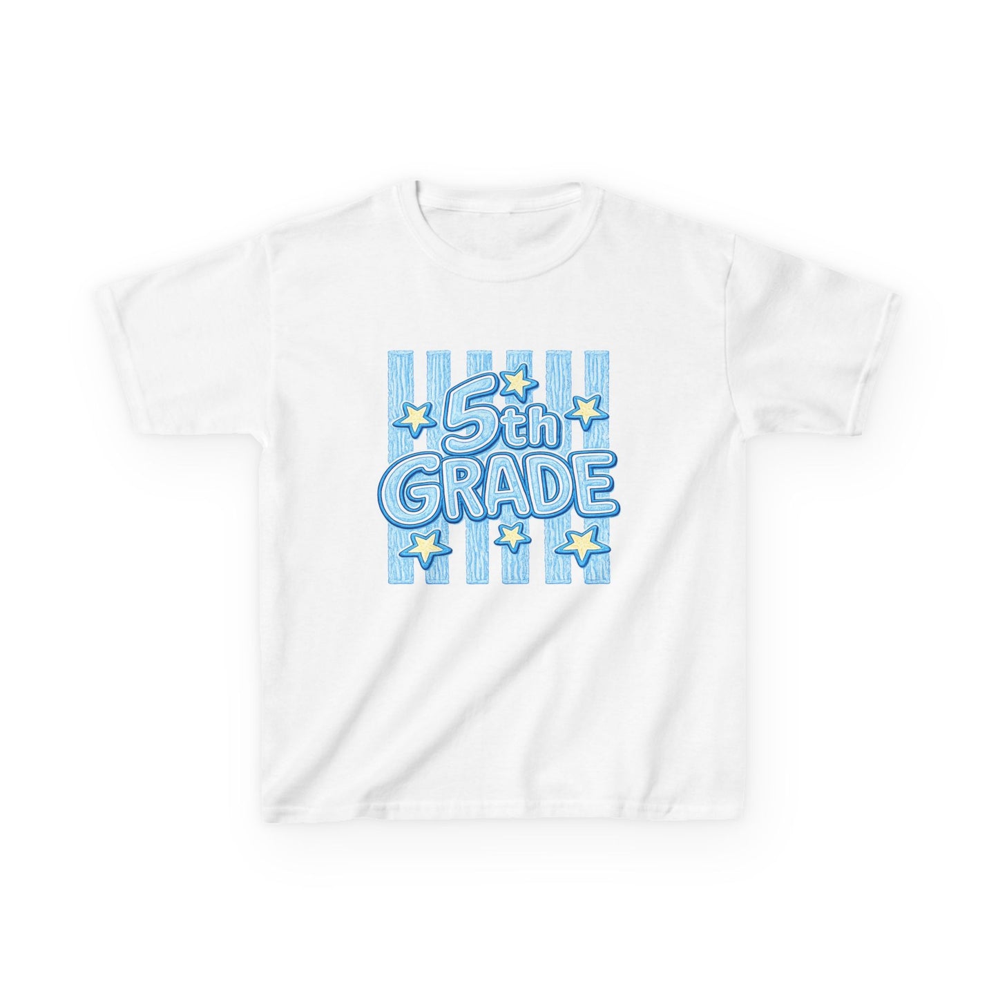 5th Grade Kids T-Shirt — Cute Blue Stars Back to School Tee