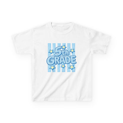 5th Grade Kids T-Shirt — Cute Blue Stars Back to School Tee