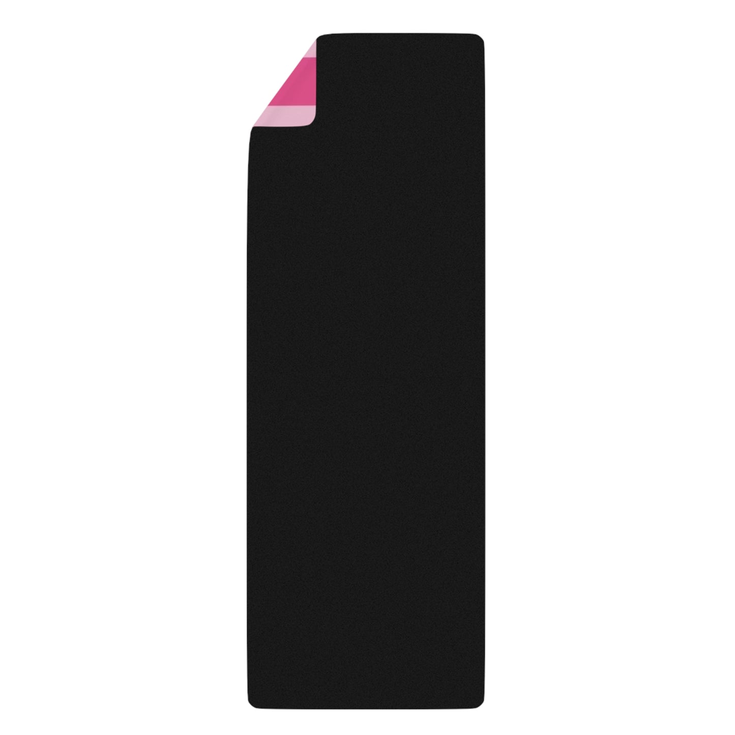 Pink Palm Stripe Yoga Mat — Non-Slip Rubber Mat with Tropical Palm Design