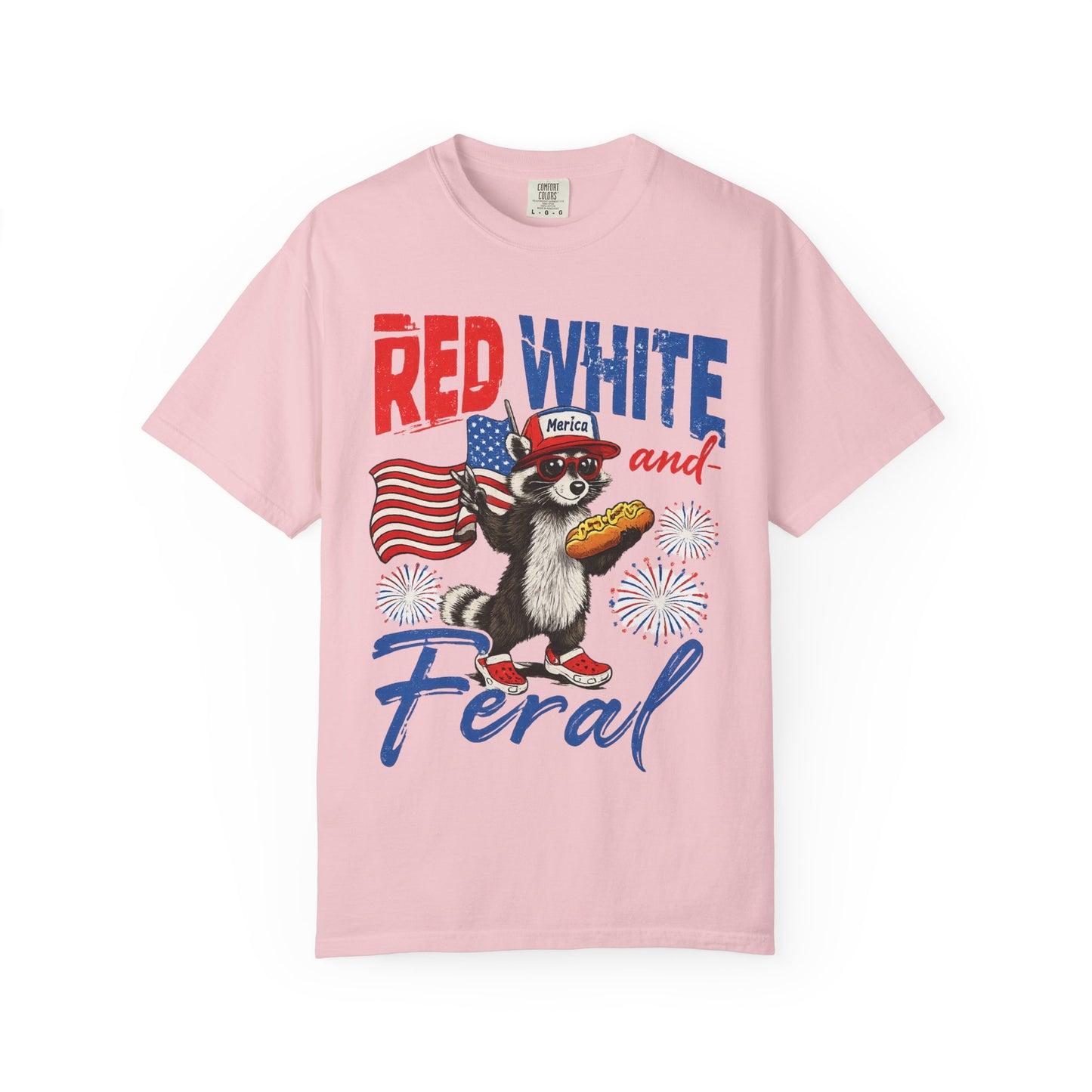 Patriotic 'Red White and Feral' T-Shirt – Funny Raccoon 4th of July Tee