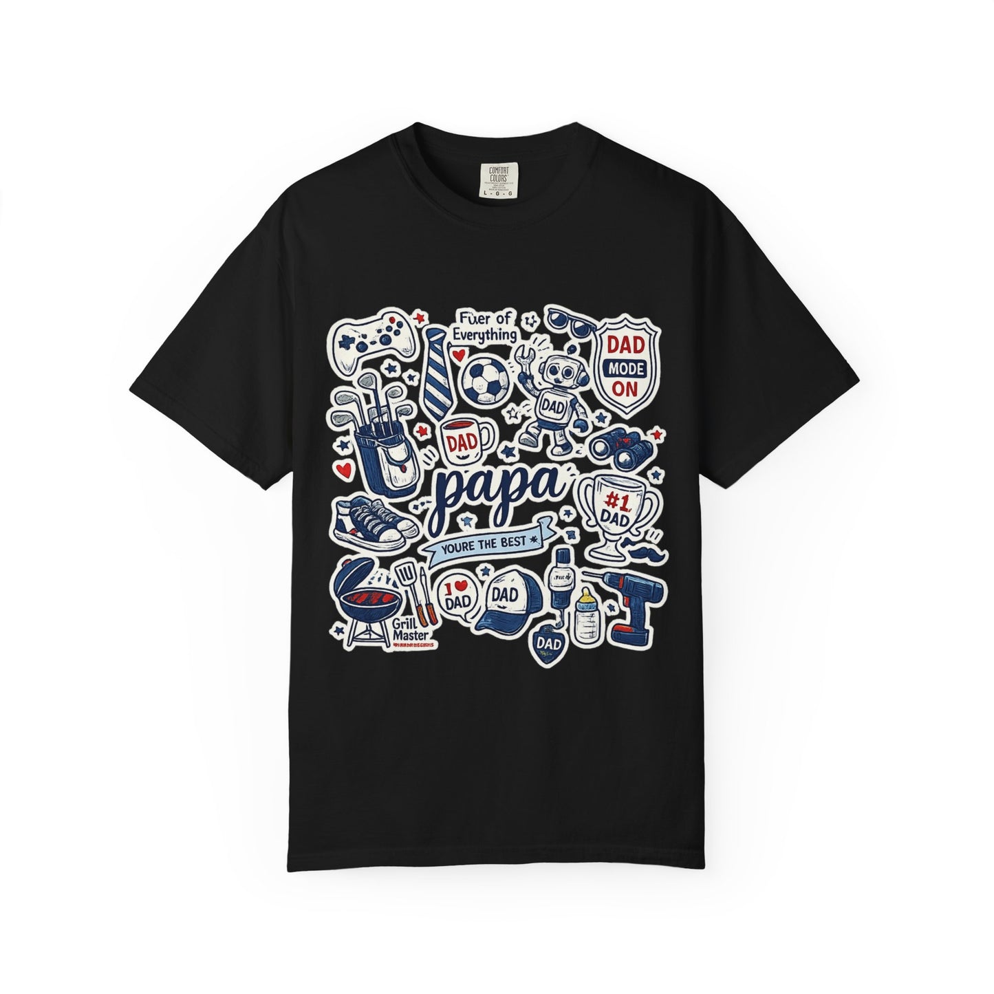 Papa Dad Doodle T-Shirt — Father's Day Gifts, #1 Dad Graphic Tee