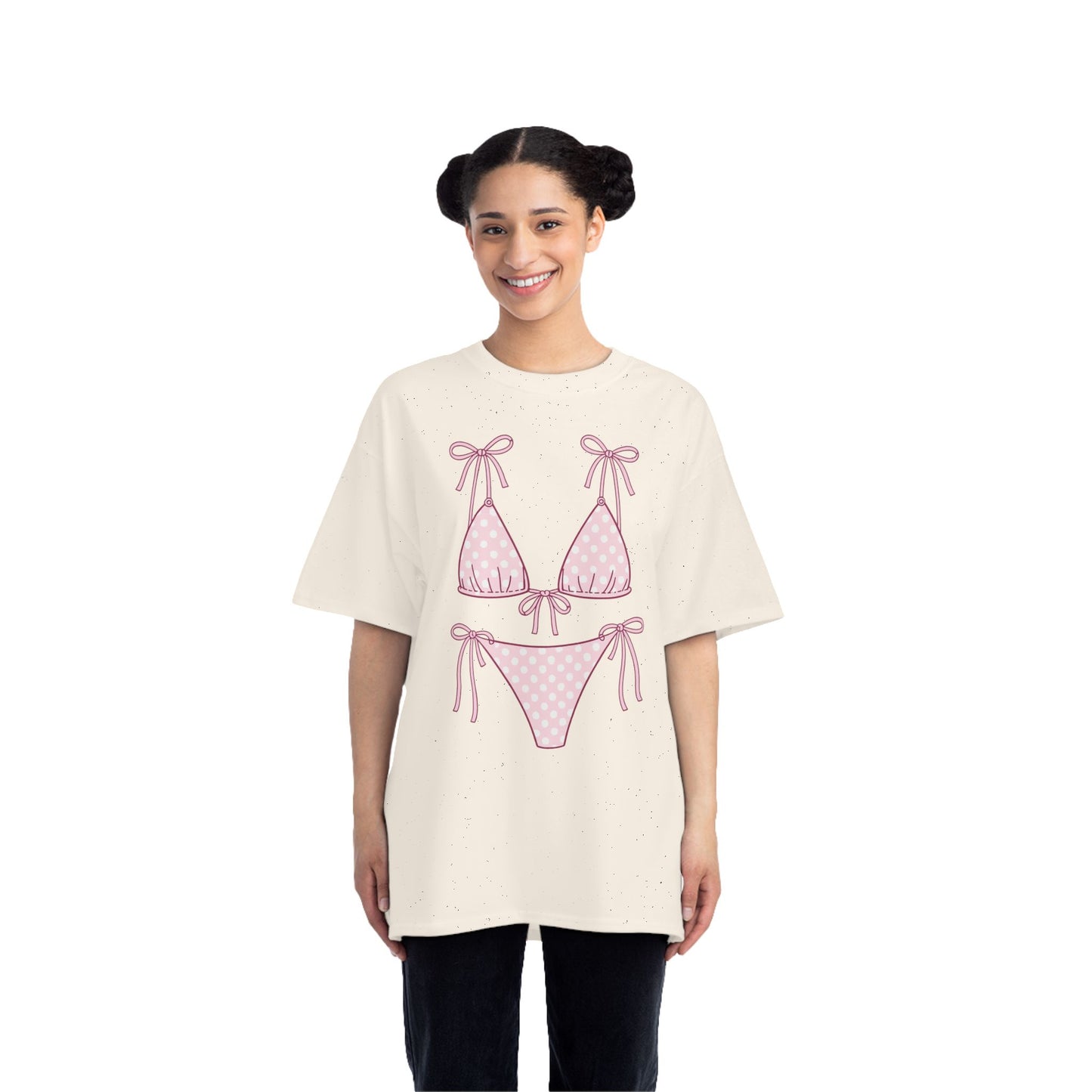 Bikini Graphic T-Shirt — Playful Pink Bikini Illustration Tee