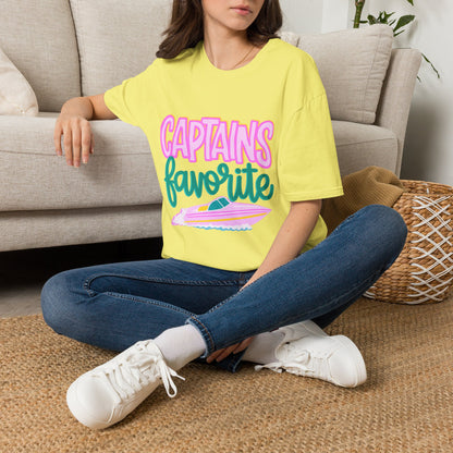 T-Shirt — "Captain's Favorite" Colorful Nautical Crew Tee