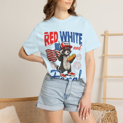 Patriotic 'Red White and Feral' T-Shirt – Funny Raccoon 4th of July Tee