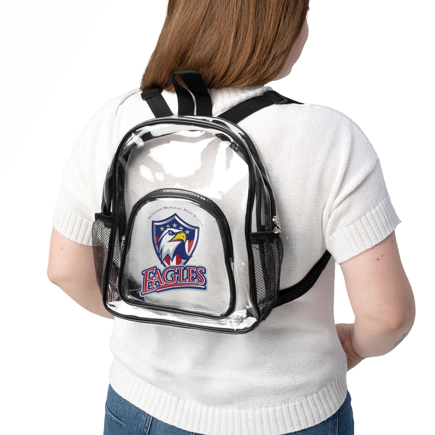 Clear Stadium Backpack with Eagles Logo — Transparent School & Game Day Bag