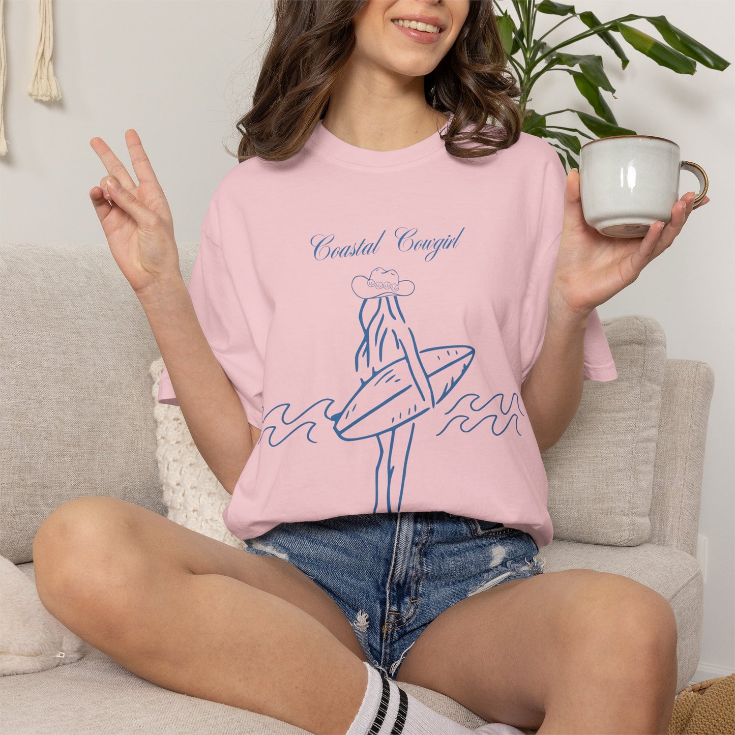 Surf Girl Graphic T-Shirt — "Coastal Concept" Vintage Surf Design