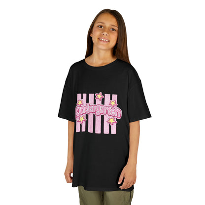 Kindergarten Kids Tee — Cute Pink Stars & Stripes Back-to-School Shirt