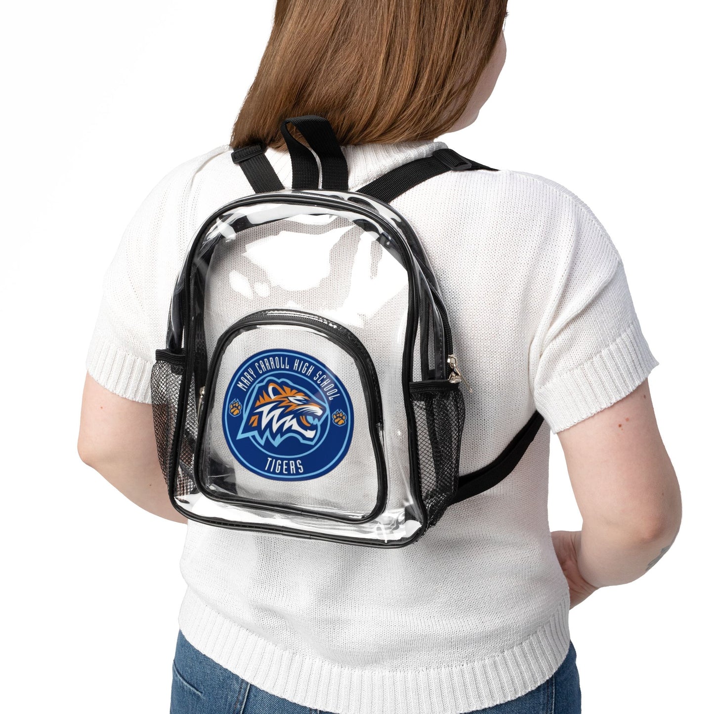 Clear Stadium Backpack Tigers Logo — Transparent Game Day Bag