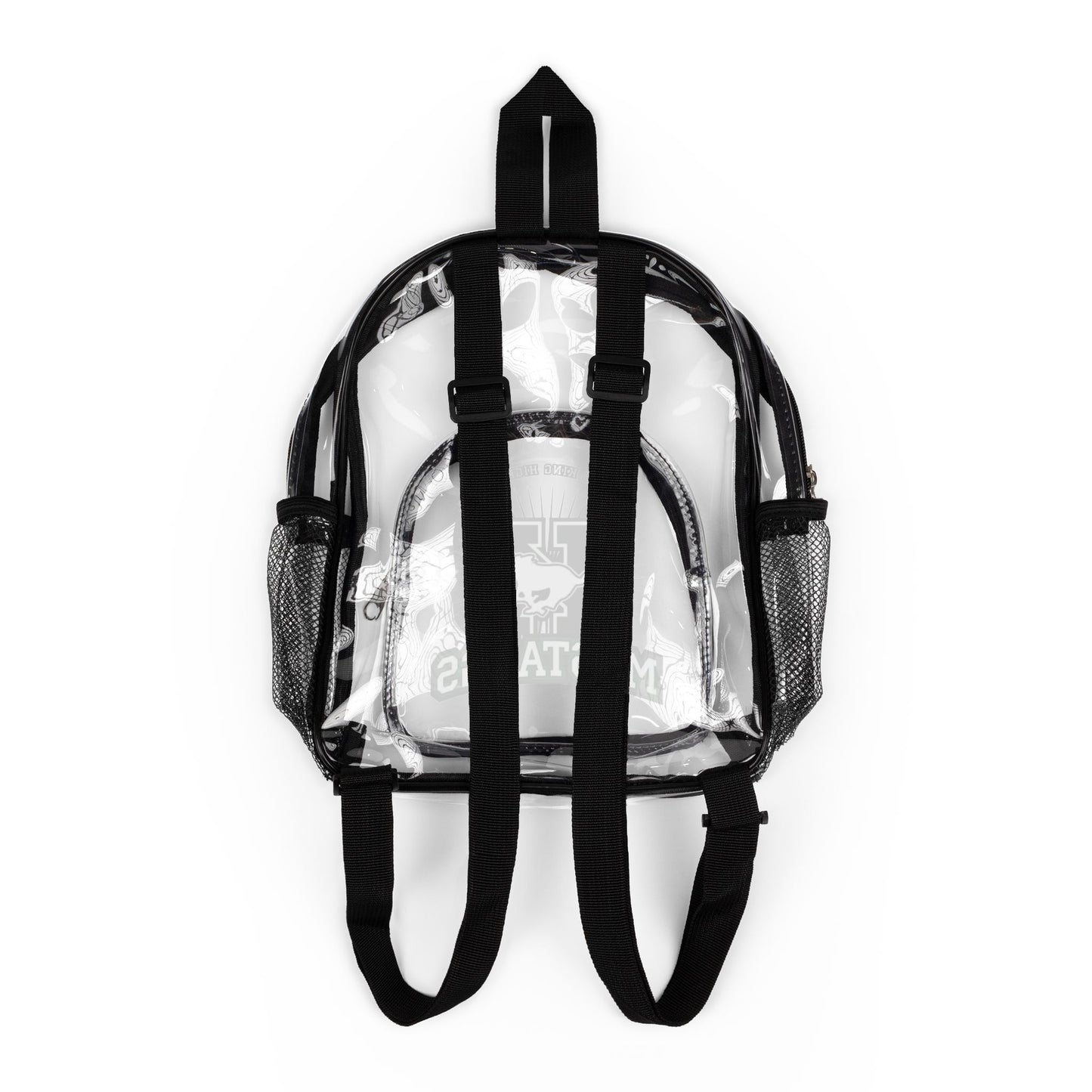 Clear Stadium Backpack with Custom Mustangs Logo – See-Through School/Team Bag