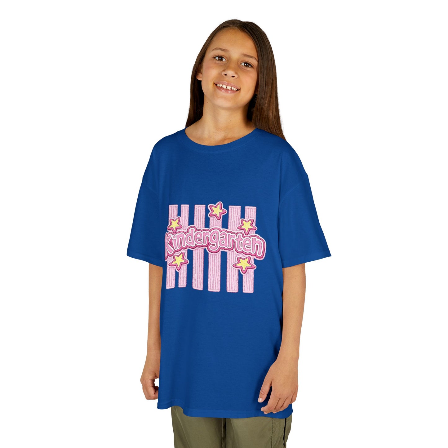 Kindergarten Kids Tee — Cute Pink Stars & Stripes Back-to-School Shirt