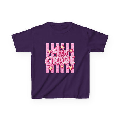 4th Grade Kids T‑Shirt — Pink Stars Back to School Tee
